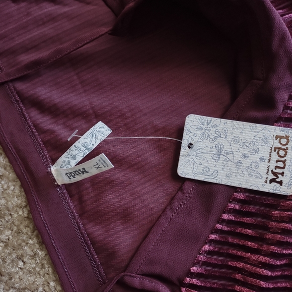 MUDD XL Burgundy Velour Ribbed Spaghetti Strap Mini Dress NWT - Picture 4 of 6